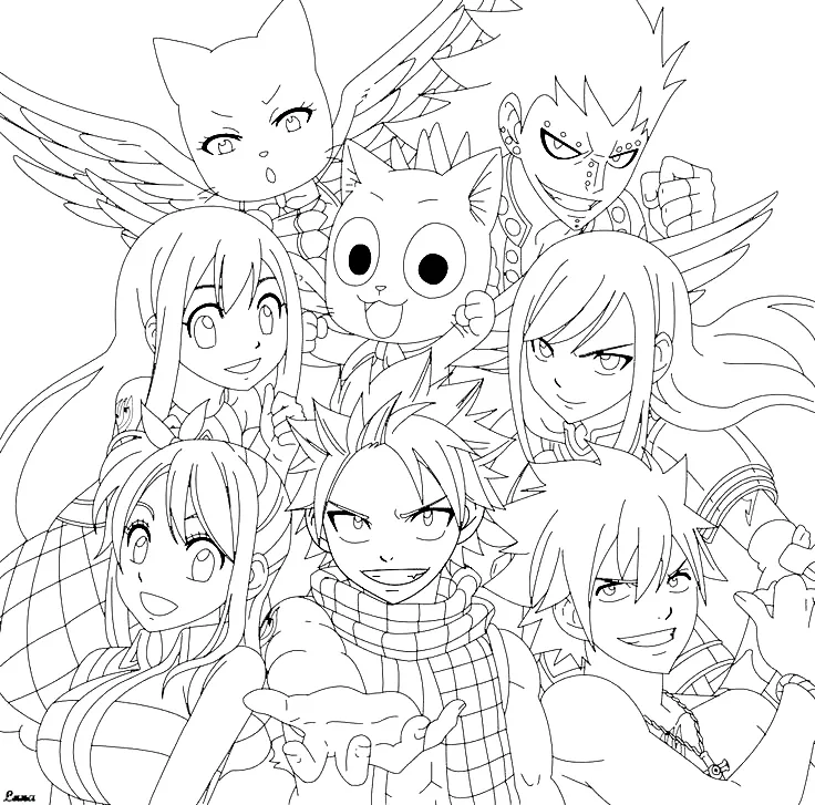 coloriage Fairy Tail à imprimer pdf gratuit 1