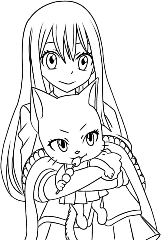 coloriage Fairy Tail d'enfant a imprimer