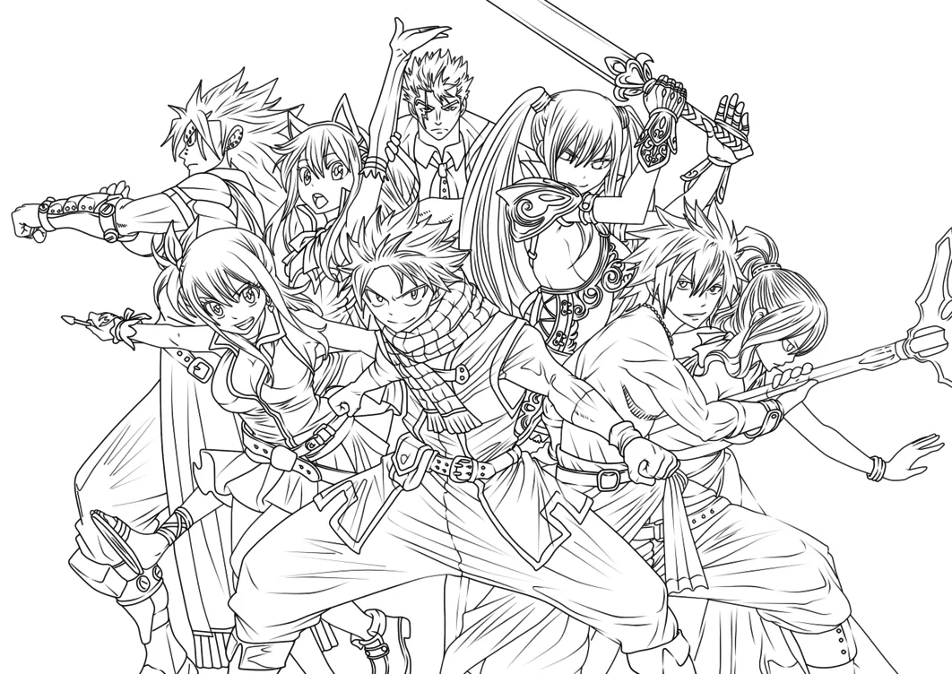 coloriage Fairy Tail à imprimer pour enfant de 10 ans