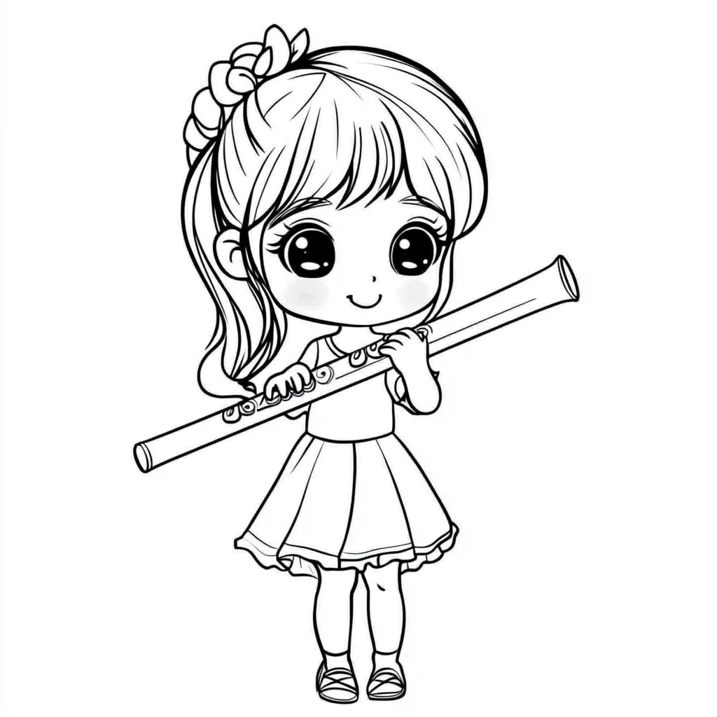 image de coloriage Flute pour enfant