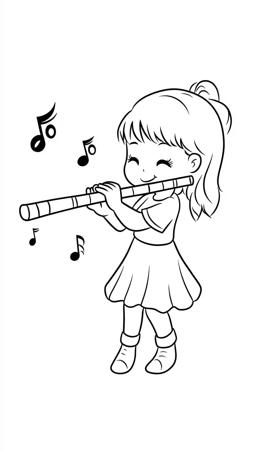 coloriage Flute a imprimer gratuit 1