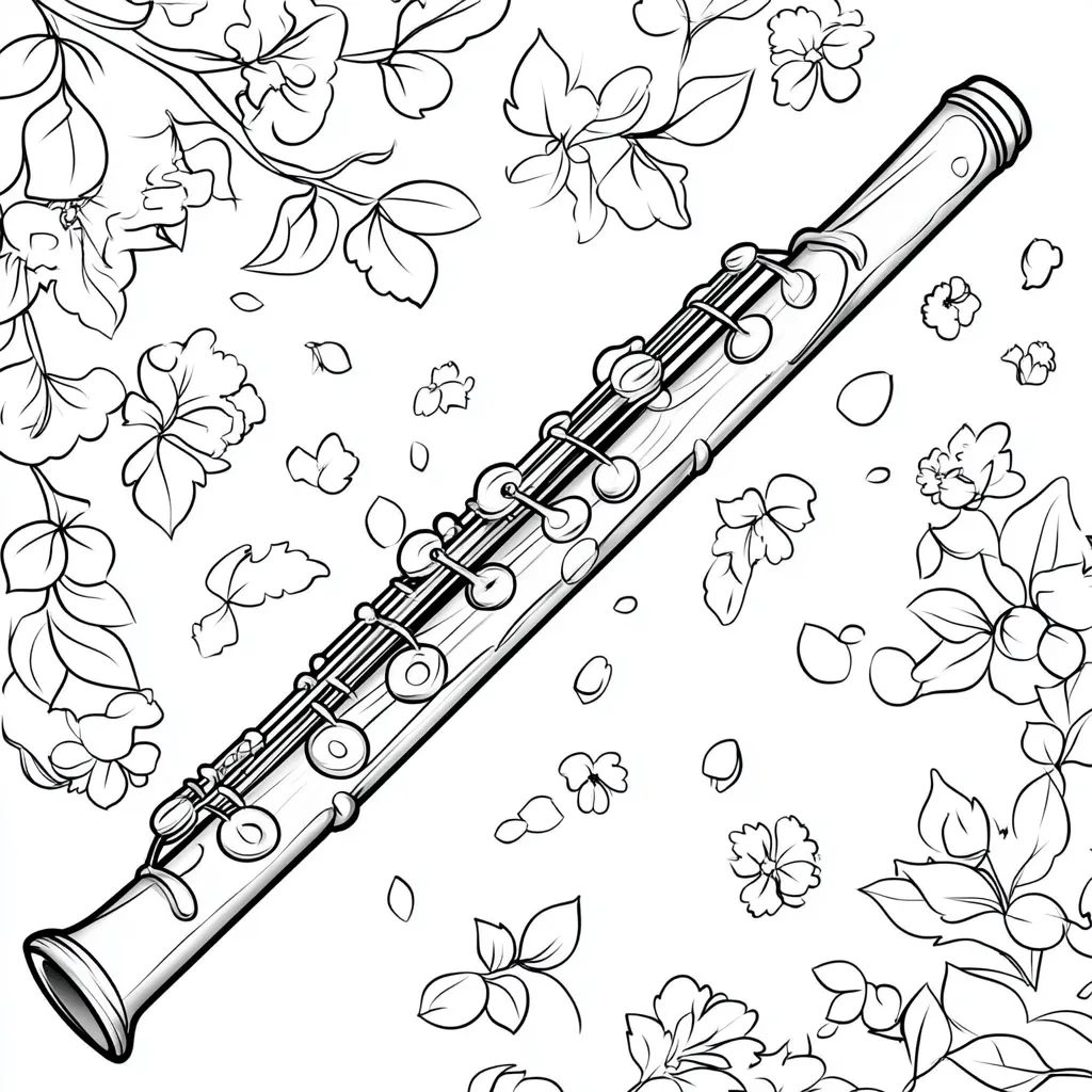 coloriage Flute à imprimer pour enfant de 4 ans 1