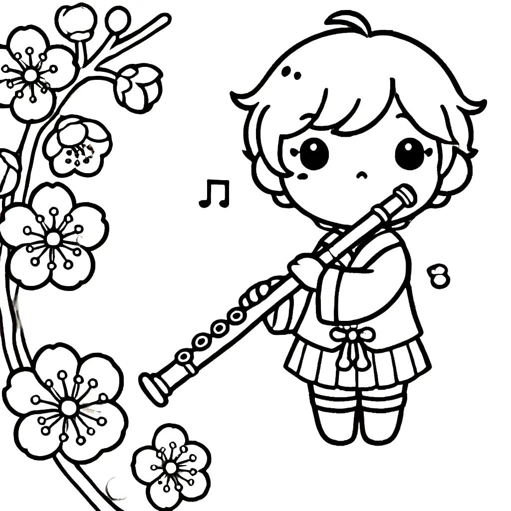 coloriage Flute à imprimer pour enfant de 2 ans