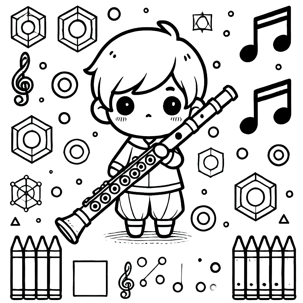 coloriage Flute a dessiner et imprimer