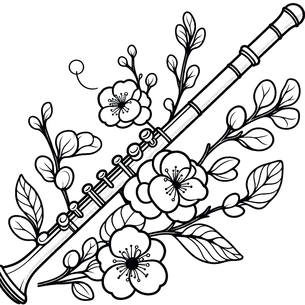 coloriage Flute pour enfants a imprimer gratuit