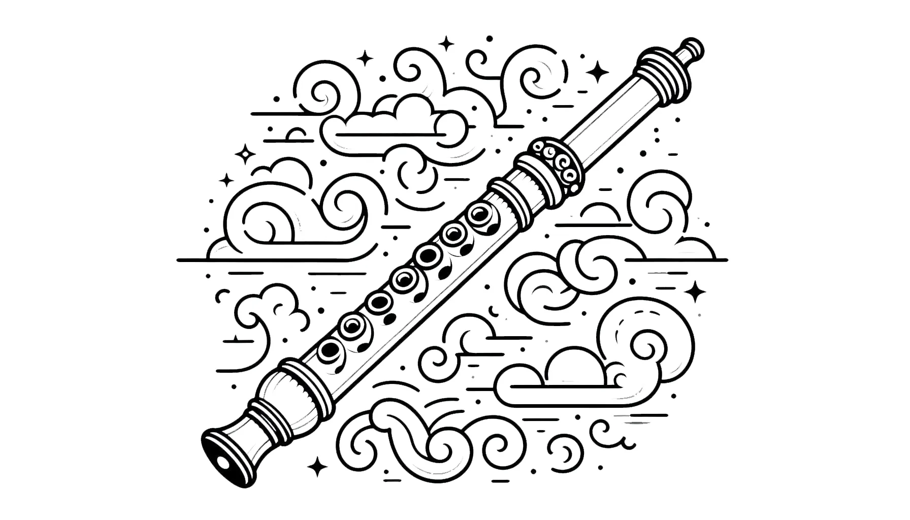 coloriage Flute d'enfant a imprimer