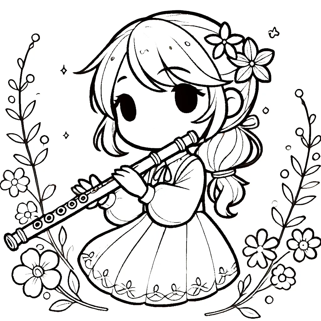 coloriage Flute a dessiner en ligne