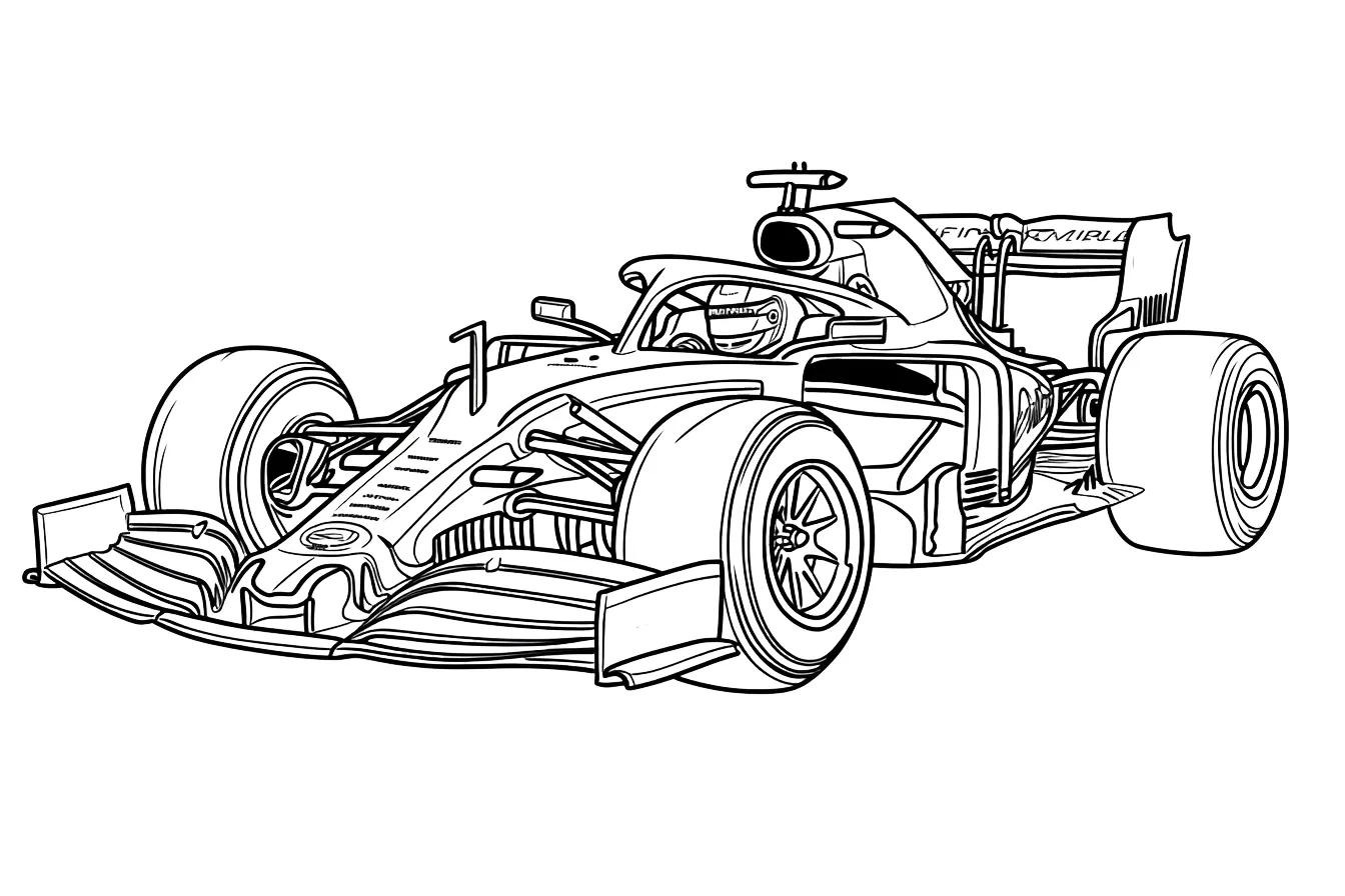 coloriage Formule 1 à imprimer pour enfant de 2 ans