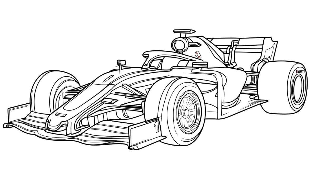 coloriage Formule 1 à imprimer pour enfant de 10 ans