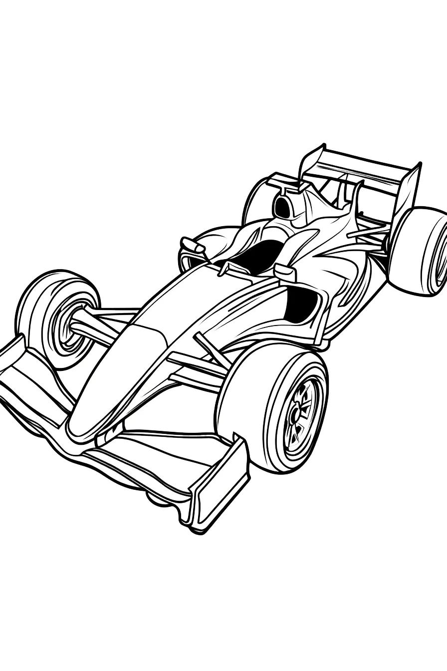 coloriage Formule 1 pour enfants à imprimer