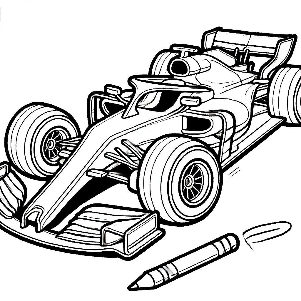 coloriage Formule 1 et découpage à imprimer