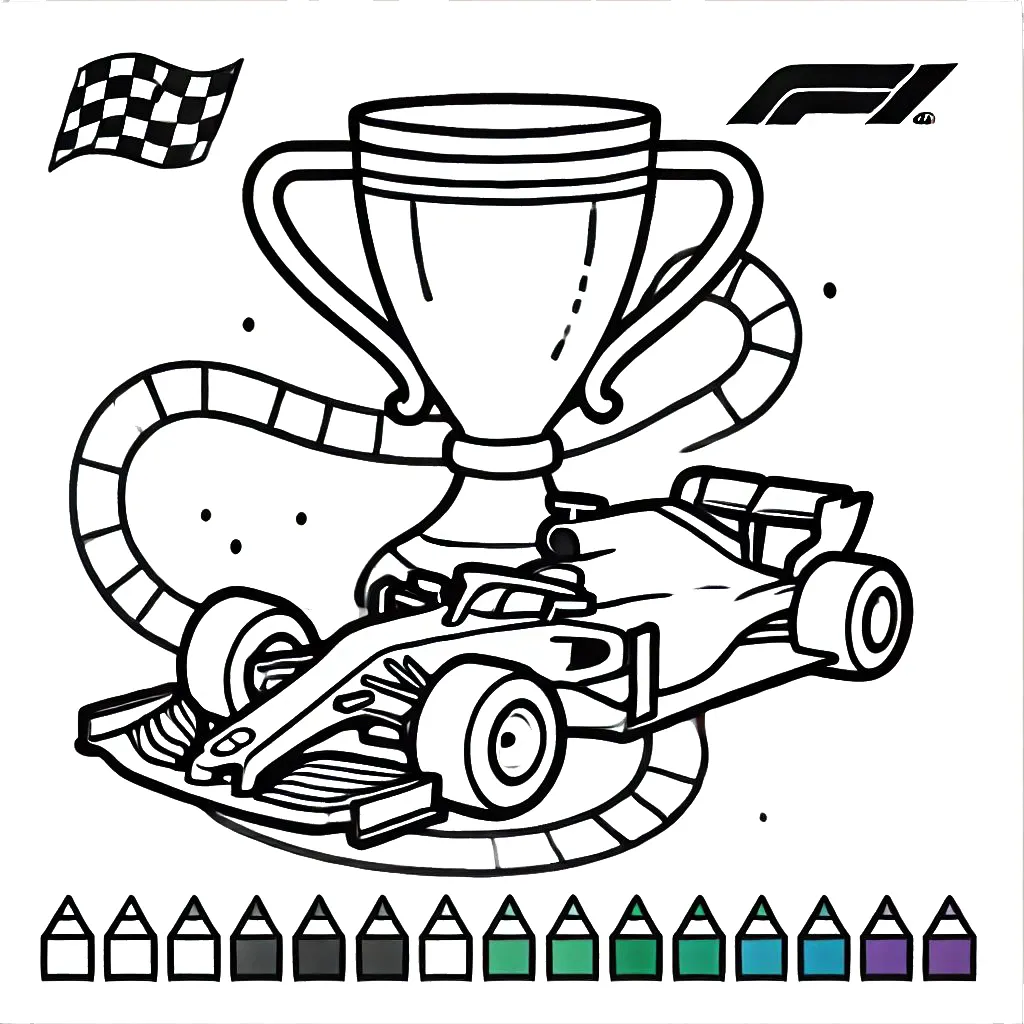 image de coloriage Formule 1 pour enfant 2