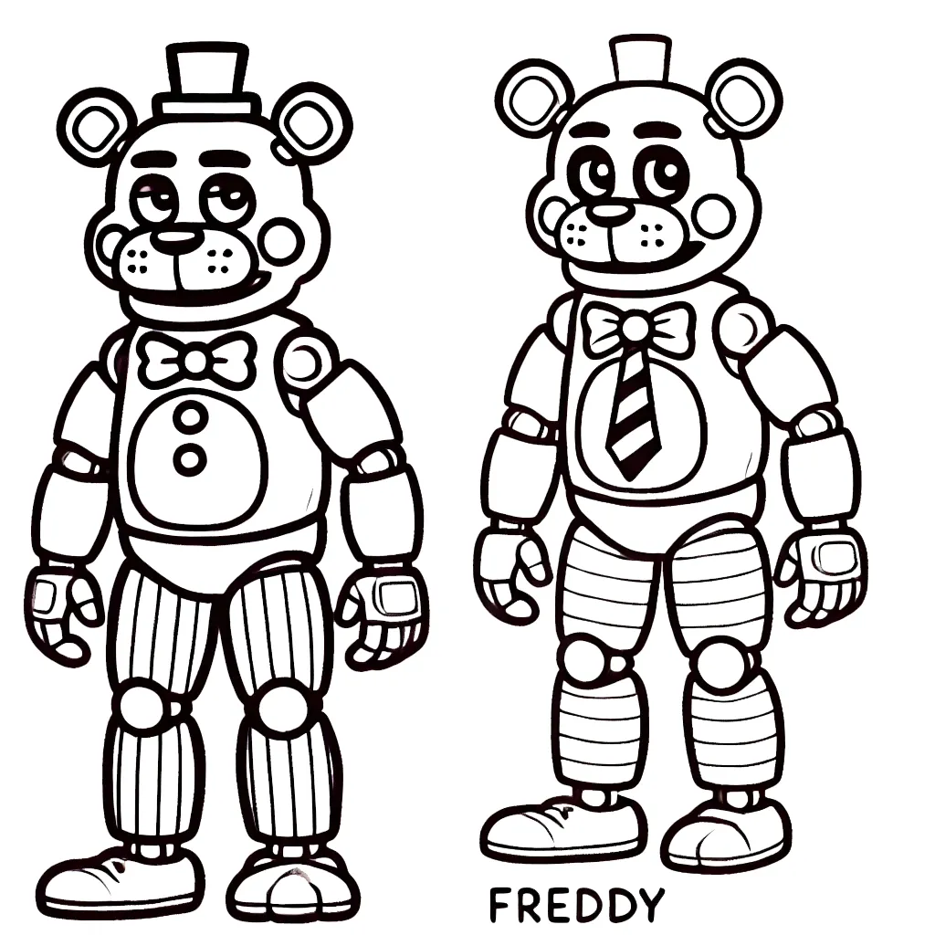 coloriage Freddy a imprimer pour enfant de 4 ans