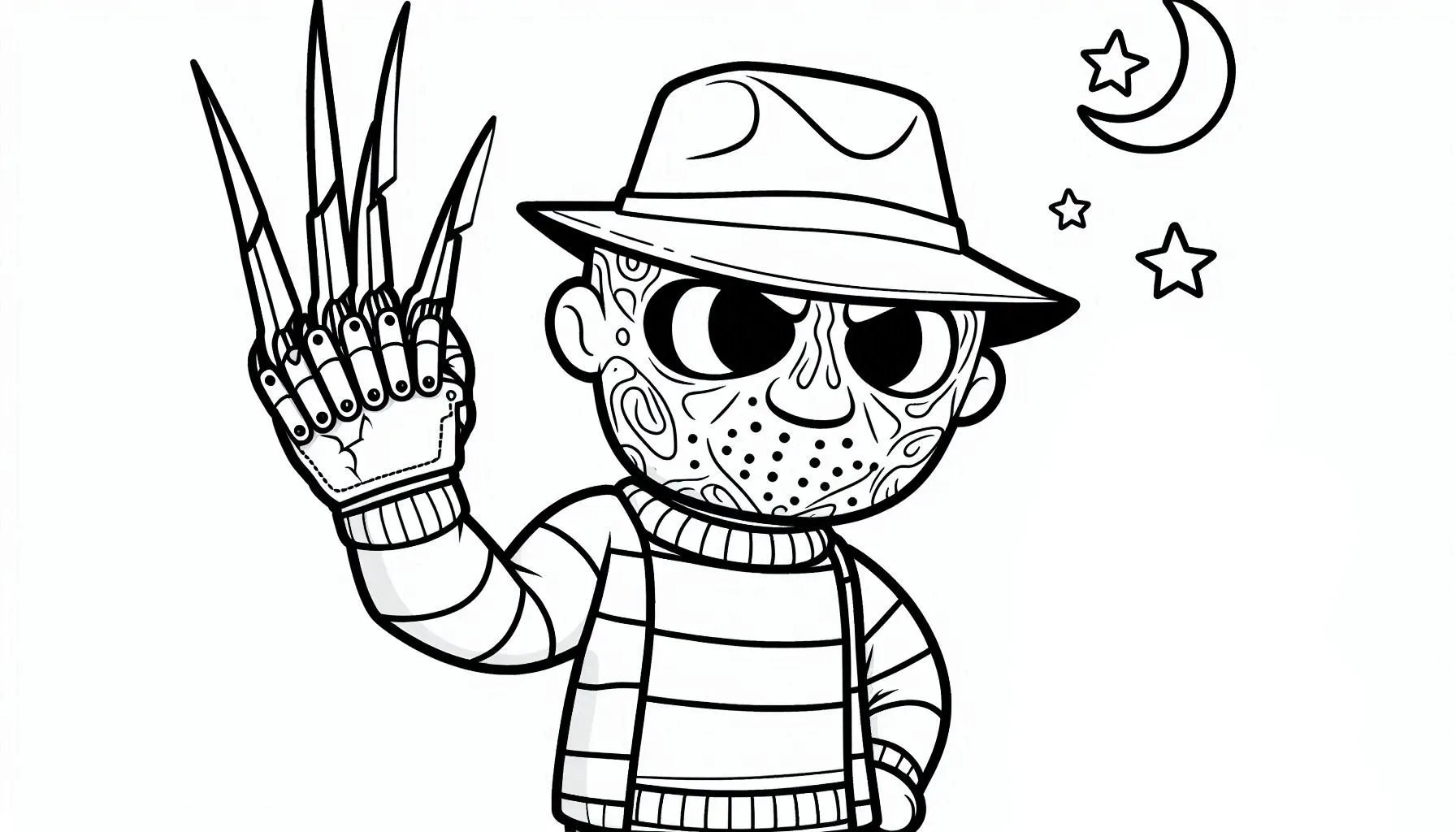 coloriage Freddy Krueger et apprentissage