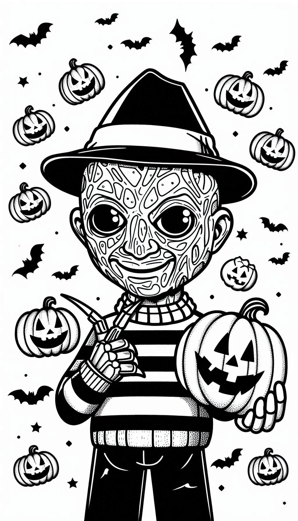 coloriage Freddy Krueger pour enfant de 2 ans