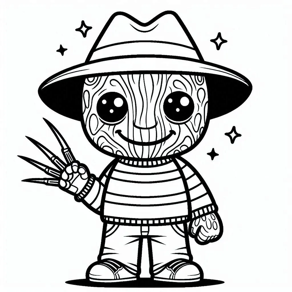 coloriage Freddy Krueger à imprimer a4