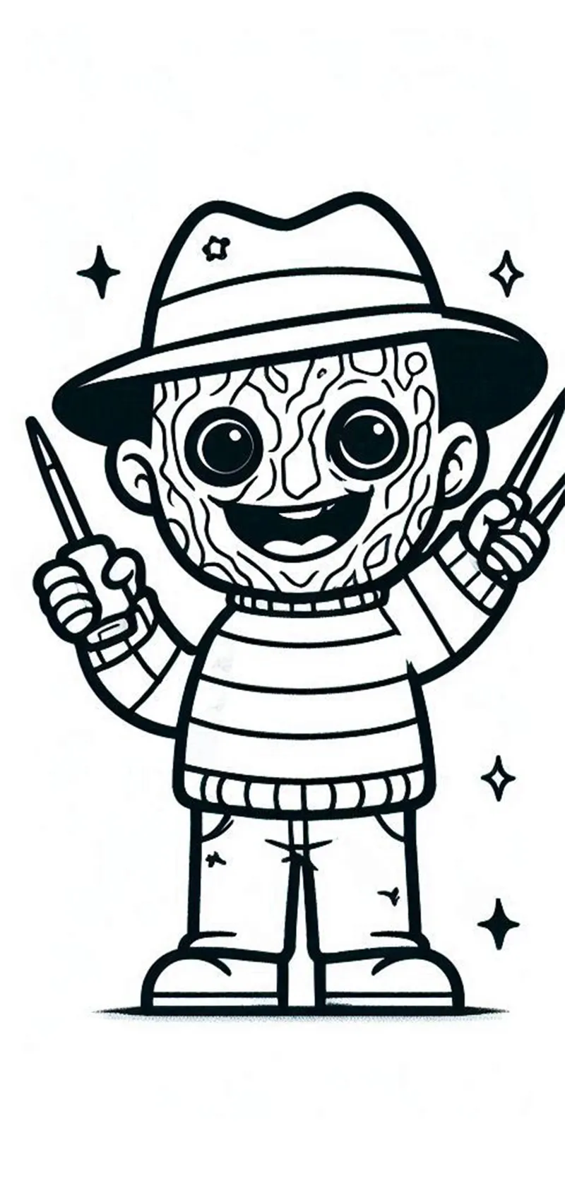 coloriage Freddy Krueger pour enfant de 7 ans