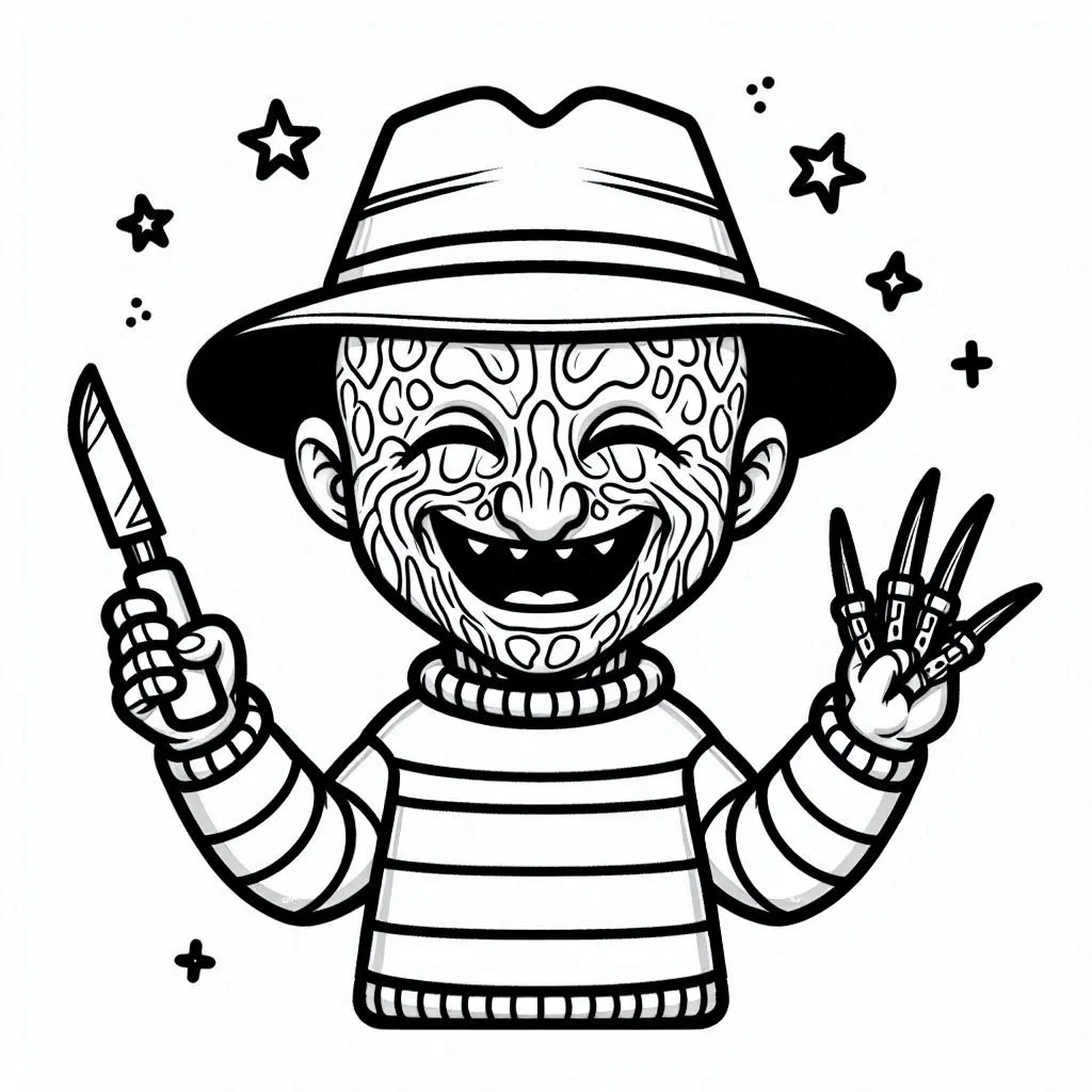 coloriage Freddy Krueger pour enfant