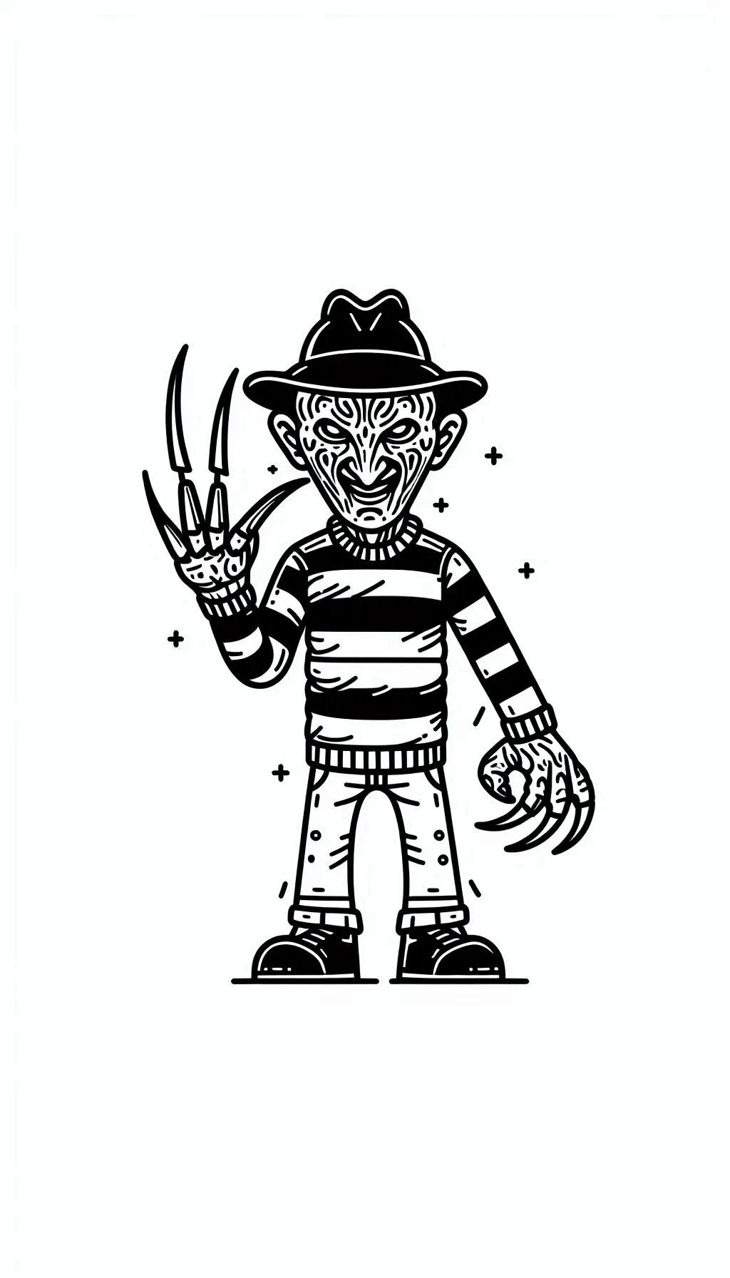 coloriage Freddy Krueger pour enfants à télécharger 1