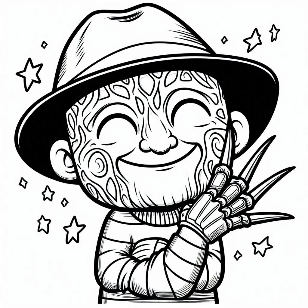 coloriage Freddy Krueger pour bebe a imprimer