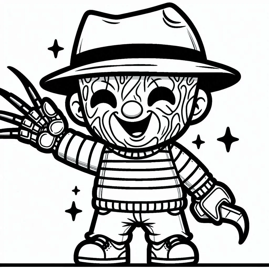 coloriage Freddy Krueger et decoupage