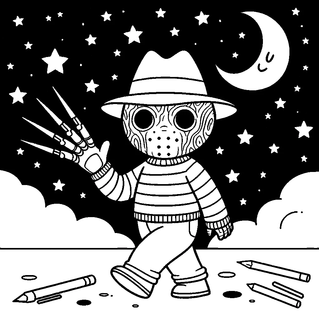 imprimer coloriage Freddy Krueger pour enfant