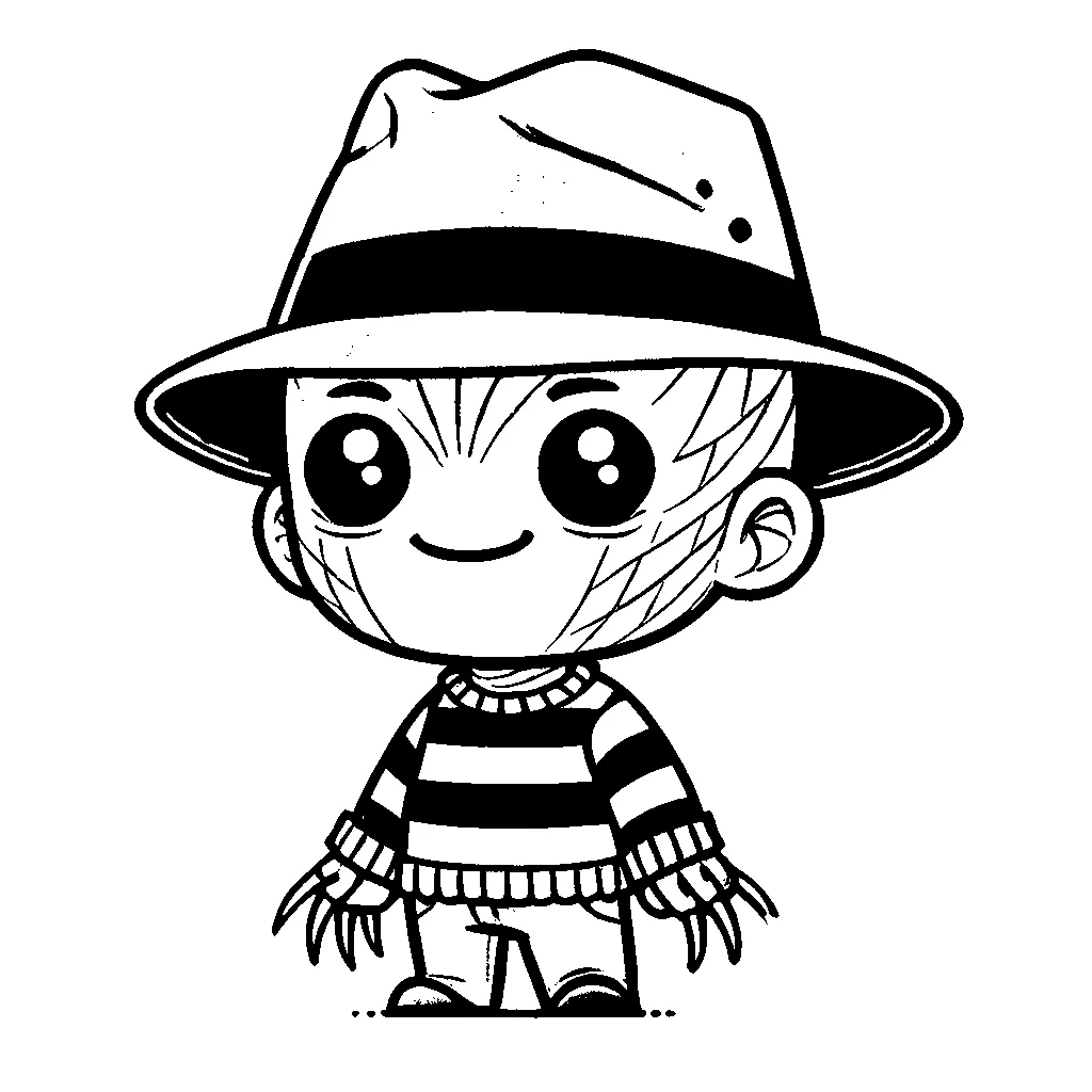 coloriage Freddy Krueger pour enfants a imprimer gratuit