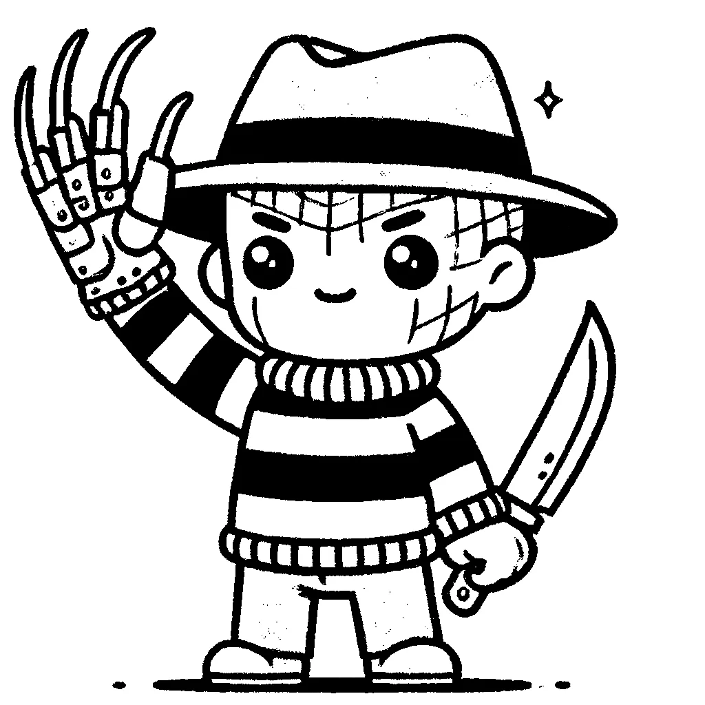 coloriage Freddy Krueger à imprimer pdf gratuit