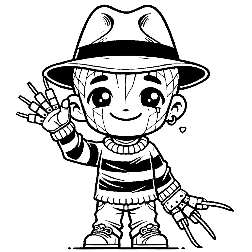 coloriage Freddy Krueger pour enfant de 6 ans