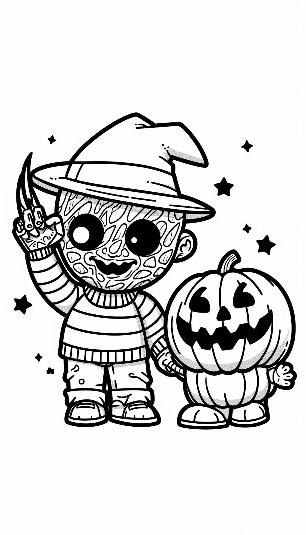 coloriage Freddy Krueger gratuit pour enfants