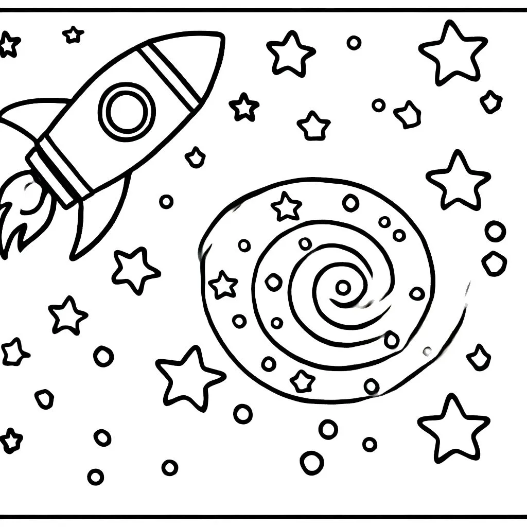 coloriage Fusée educatif pour enfant