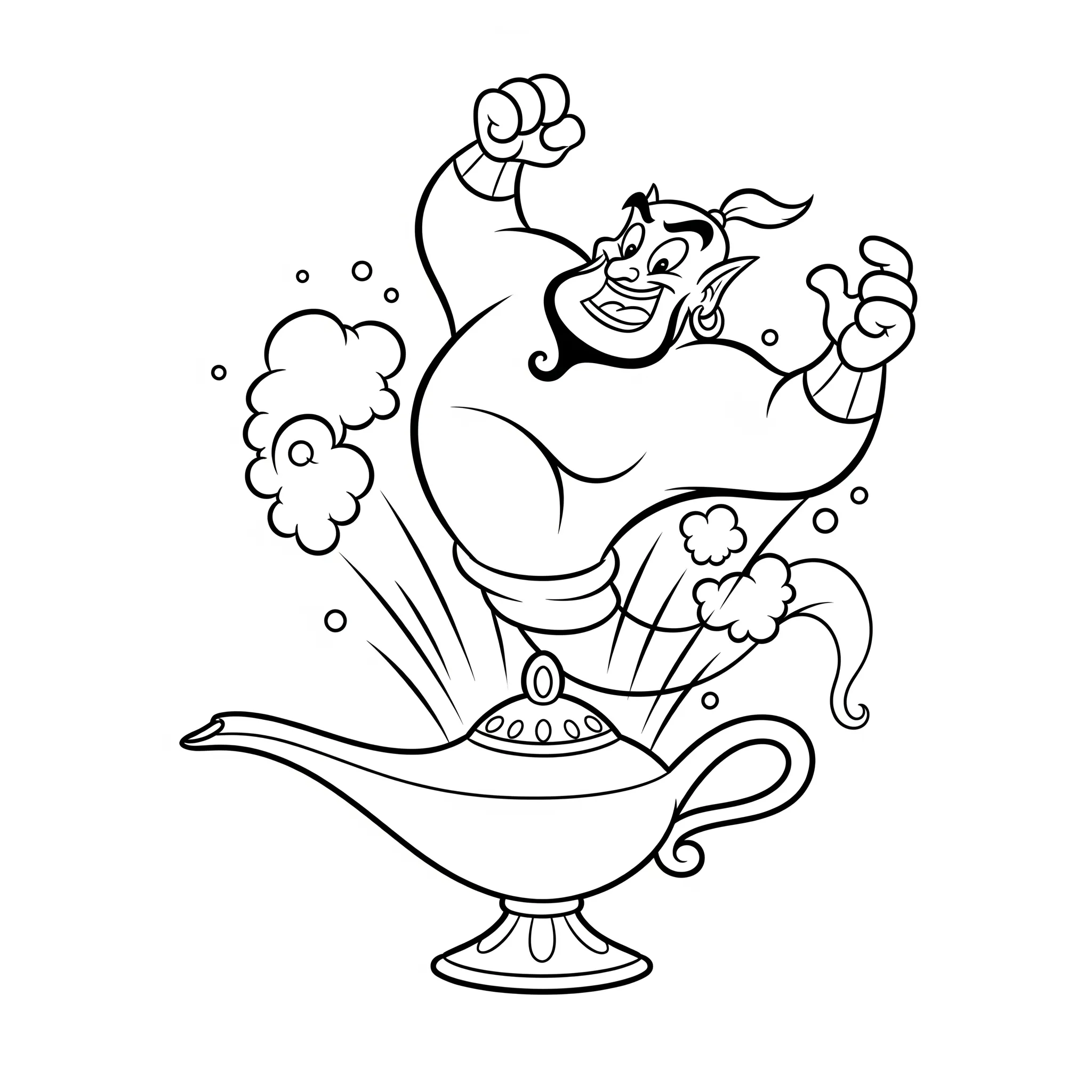coloriage Génie sortant de la lampe gratuit