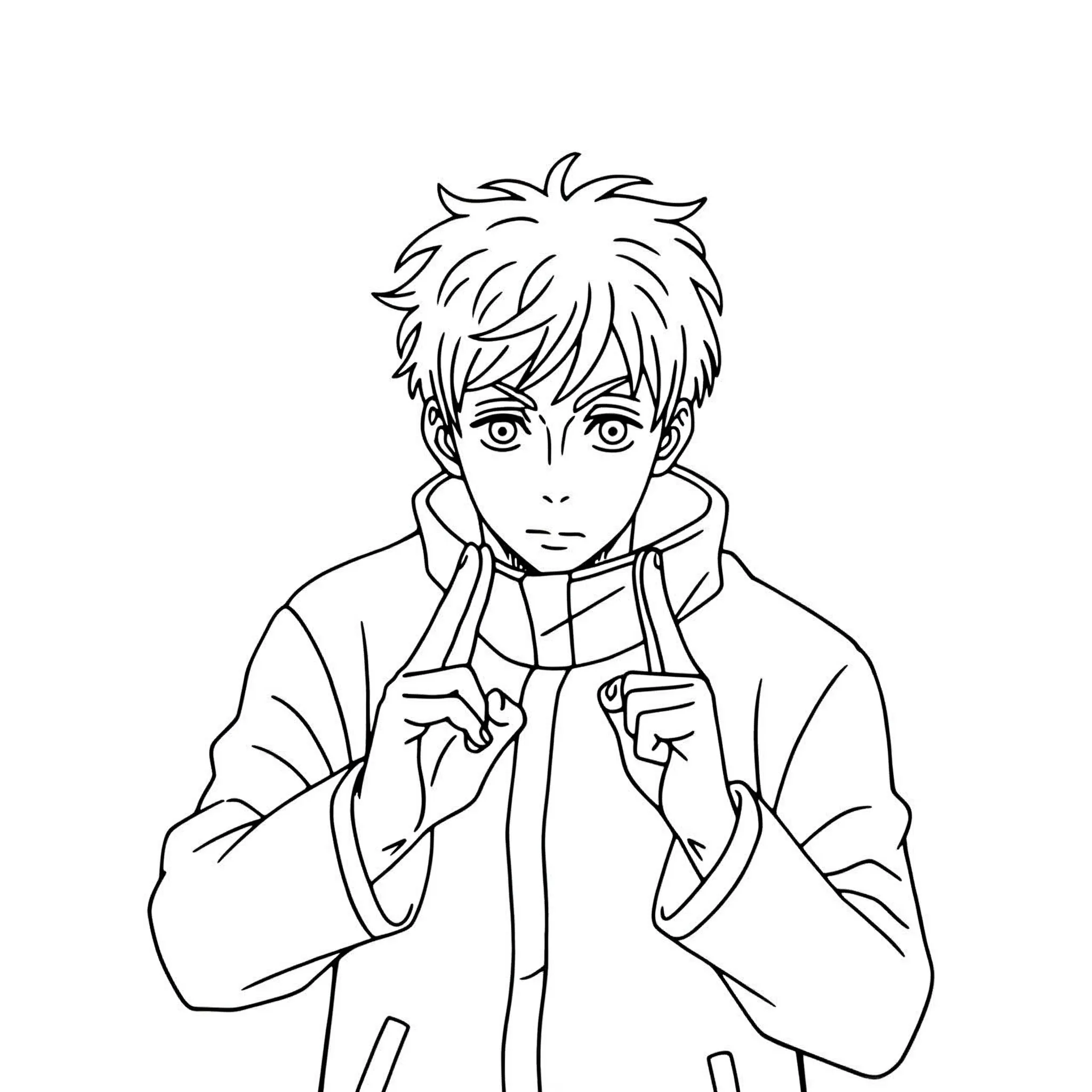 coloriage Gojo faisant un signe de la main gratuit en ligne