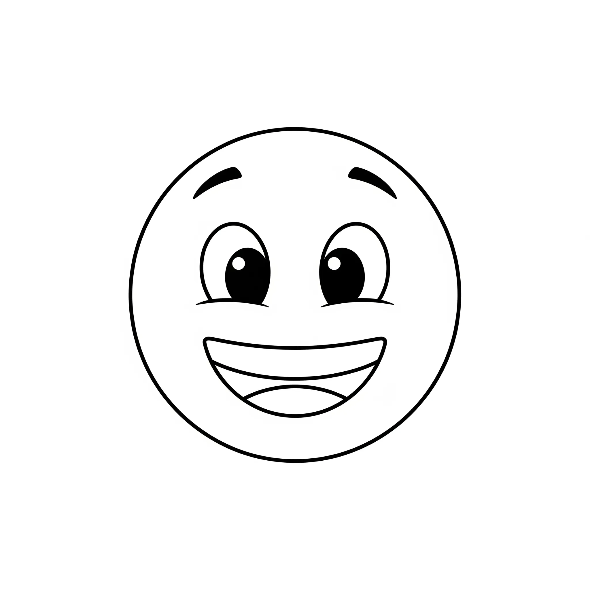 Stort leende emoji målarbild för barn