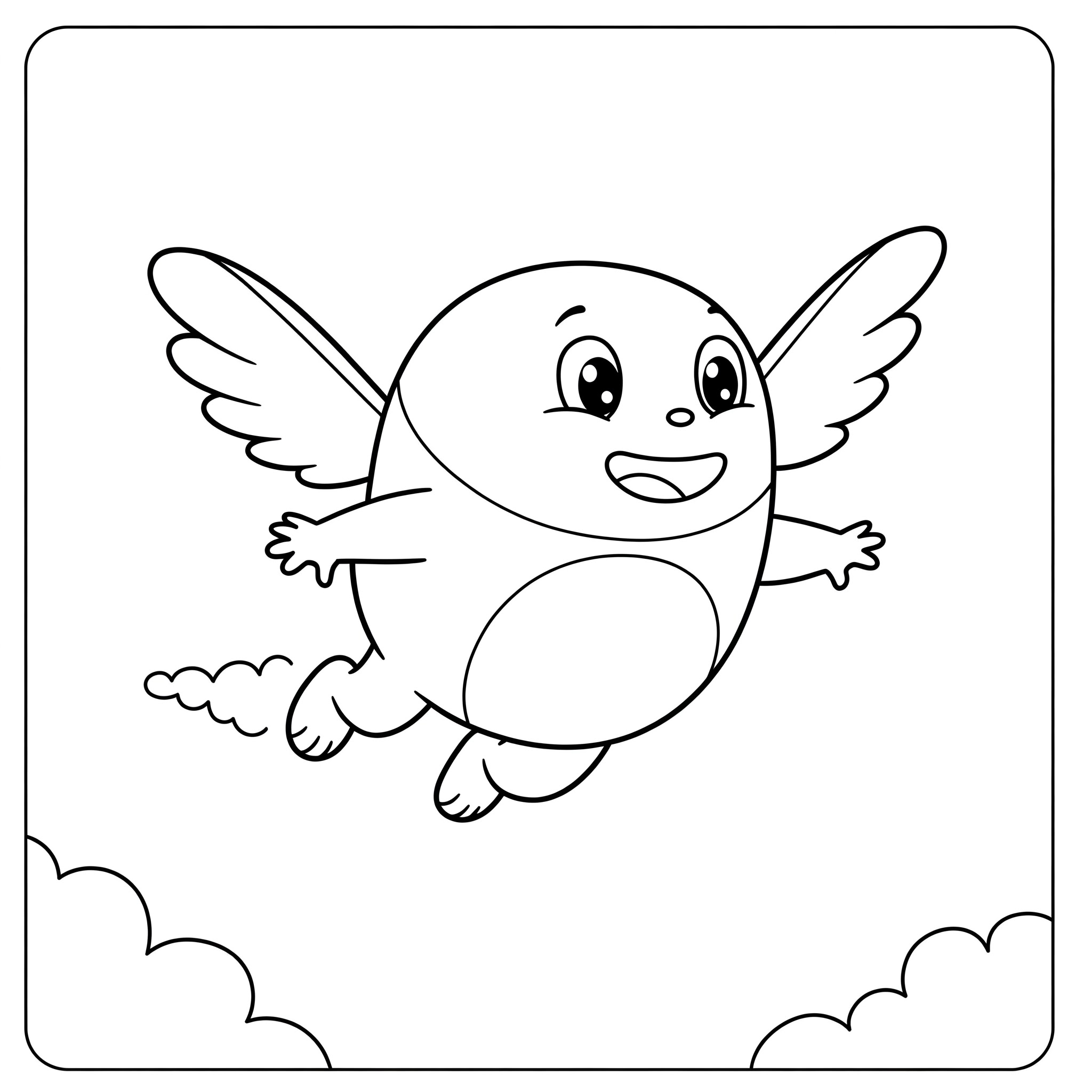 coloriage Happy volant pour enfants à imprimer