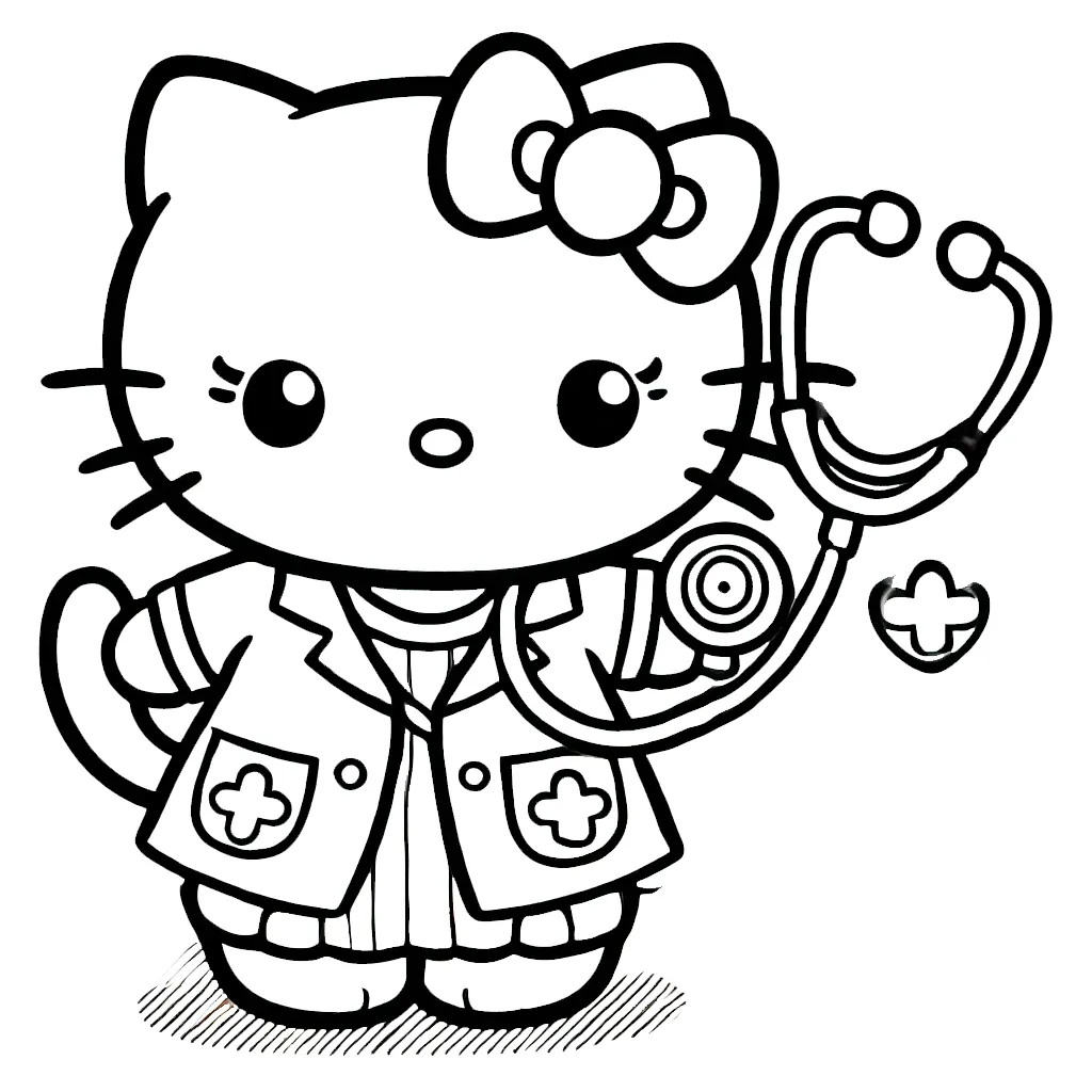 imprimer coloriage Hello Kitty