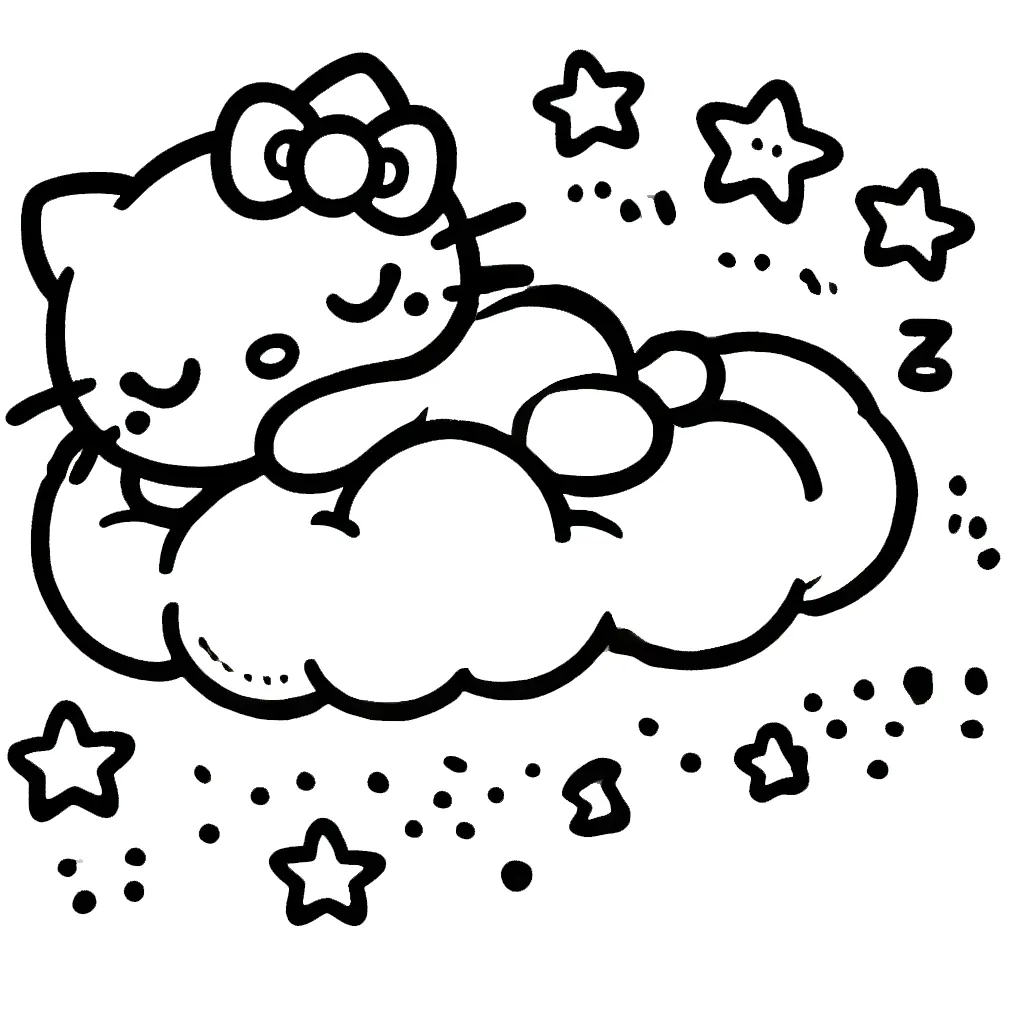 coloriage Hello Kitty à imprimer pour enfant de 12 ans