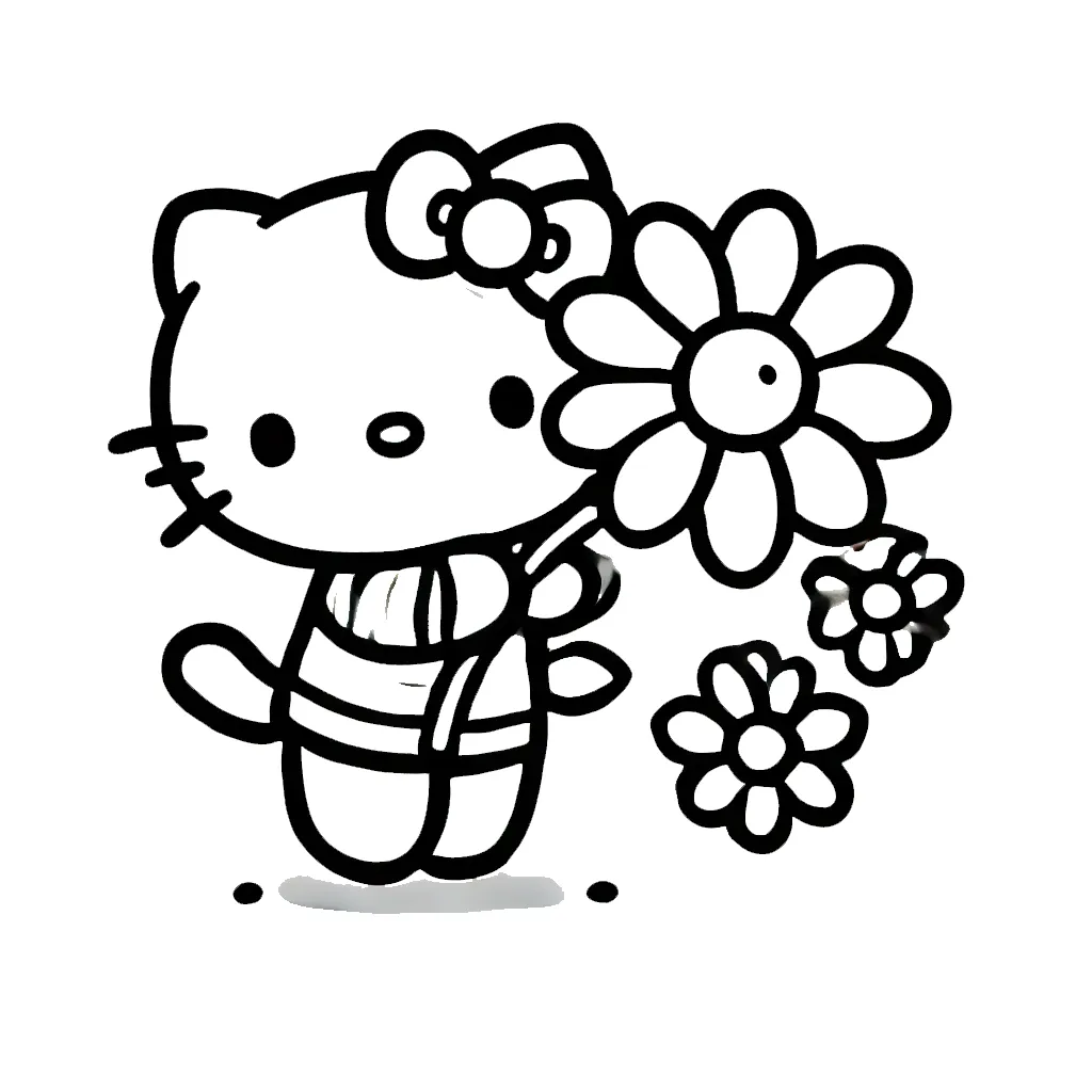 coloriage Hello Kitty a imprimer gratuit