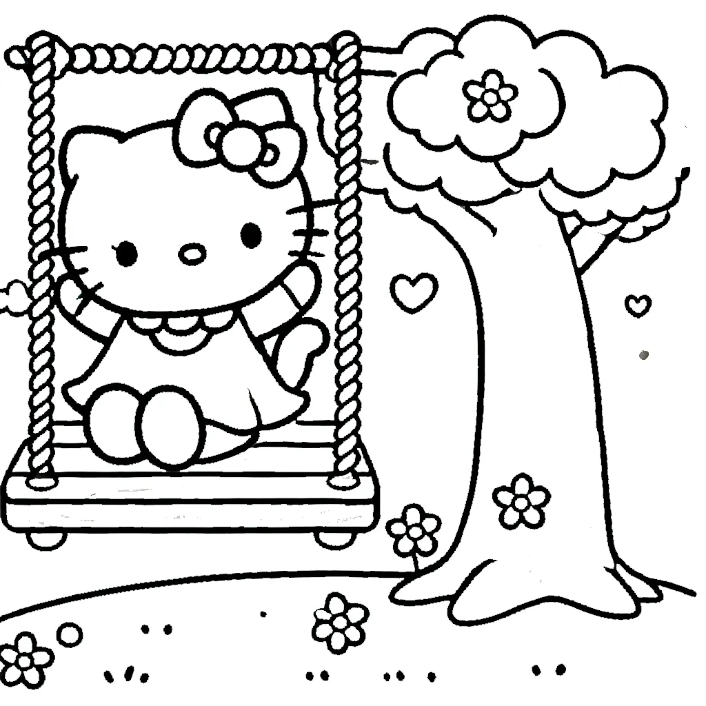 coloriage Hello Kitty pour enfant a imprimer gratuit