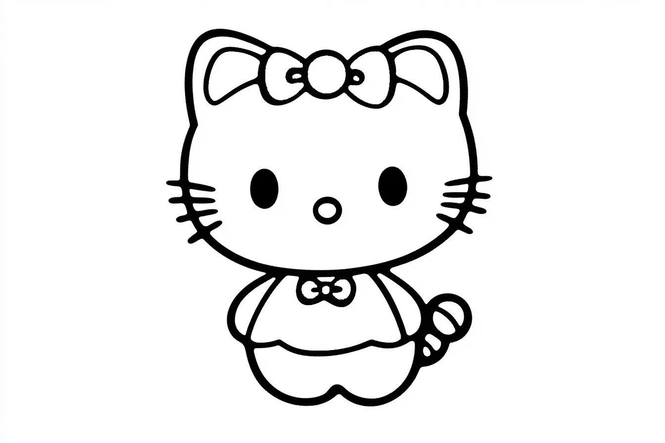 coloriage Hello Kitty pour enfants a imprimer