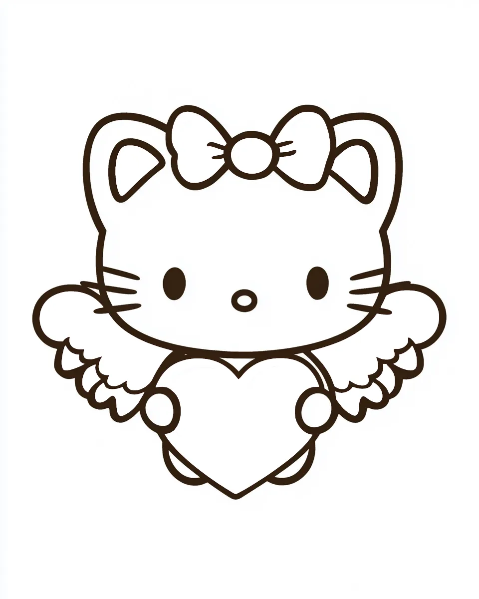 coloriage Hello Kitty à imprimer pour enfant de 4 ans