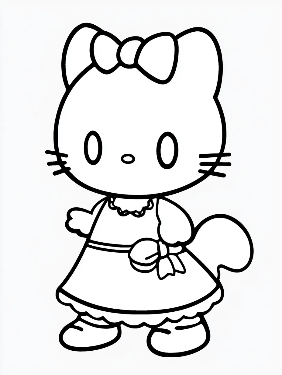 coloriage Hello Kitty à imprimer pour enfant de 7 ans