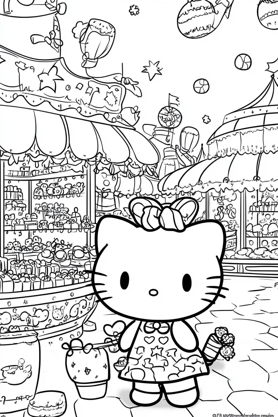 coloriage Hello Kitty a dessiner et imprimer