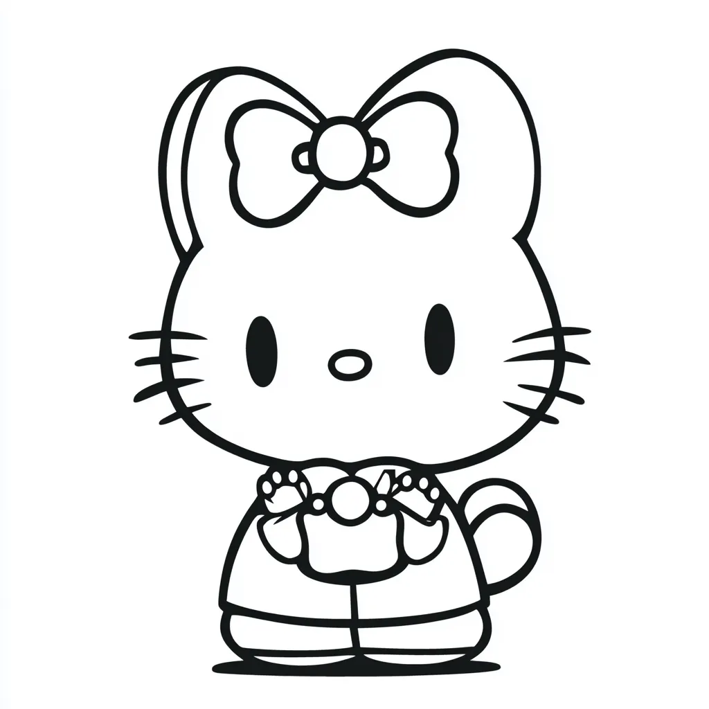 coloriage Hello Kitty pour enfant de 4 ans