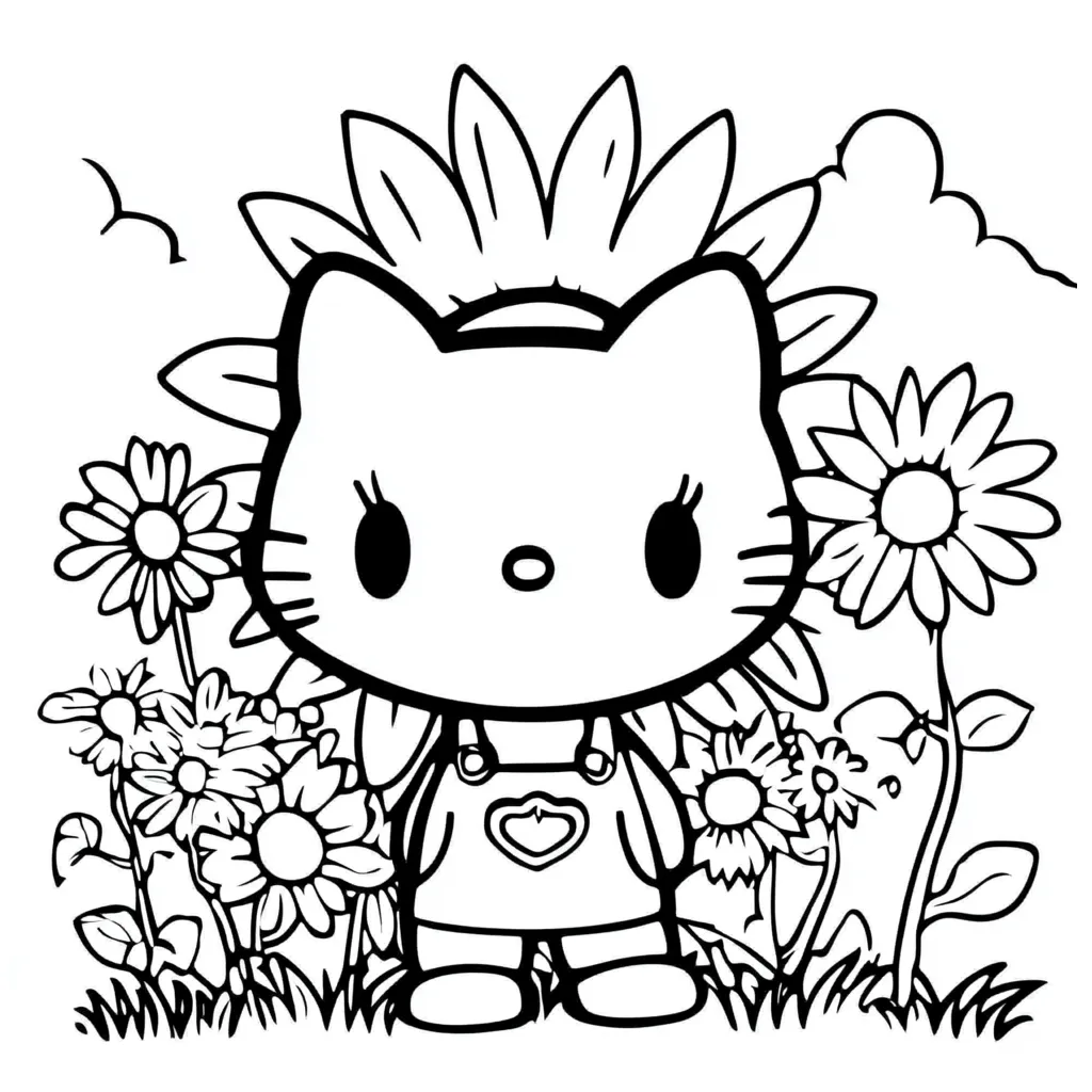 coloriage Hello Kitty et decoupage