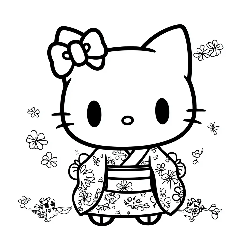 coloriage Hello Kitty et découpage à imprimer