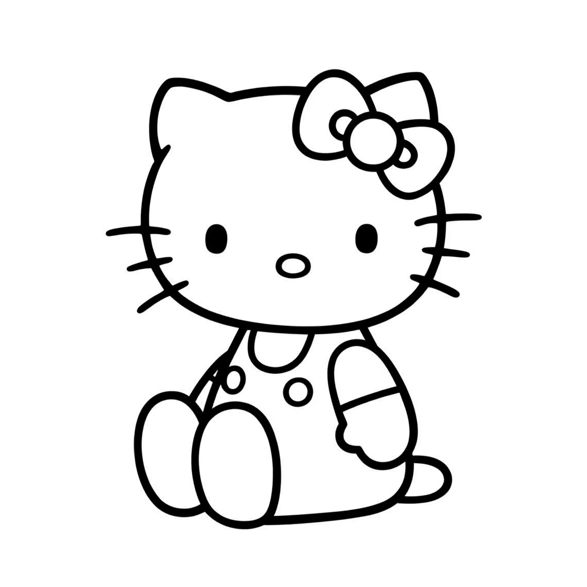 coloriage Hello Kitty assise gratuit à imprimer