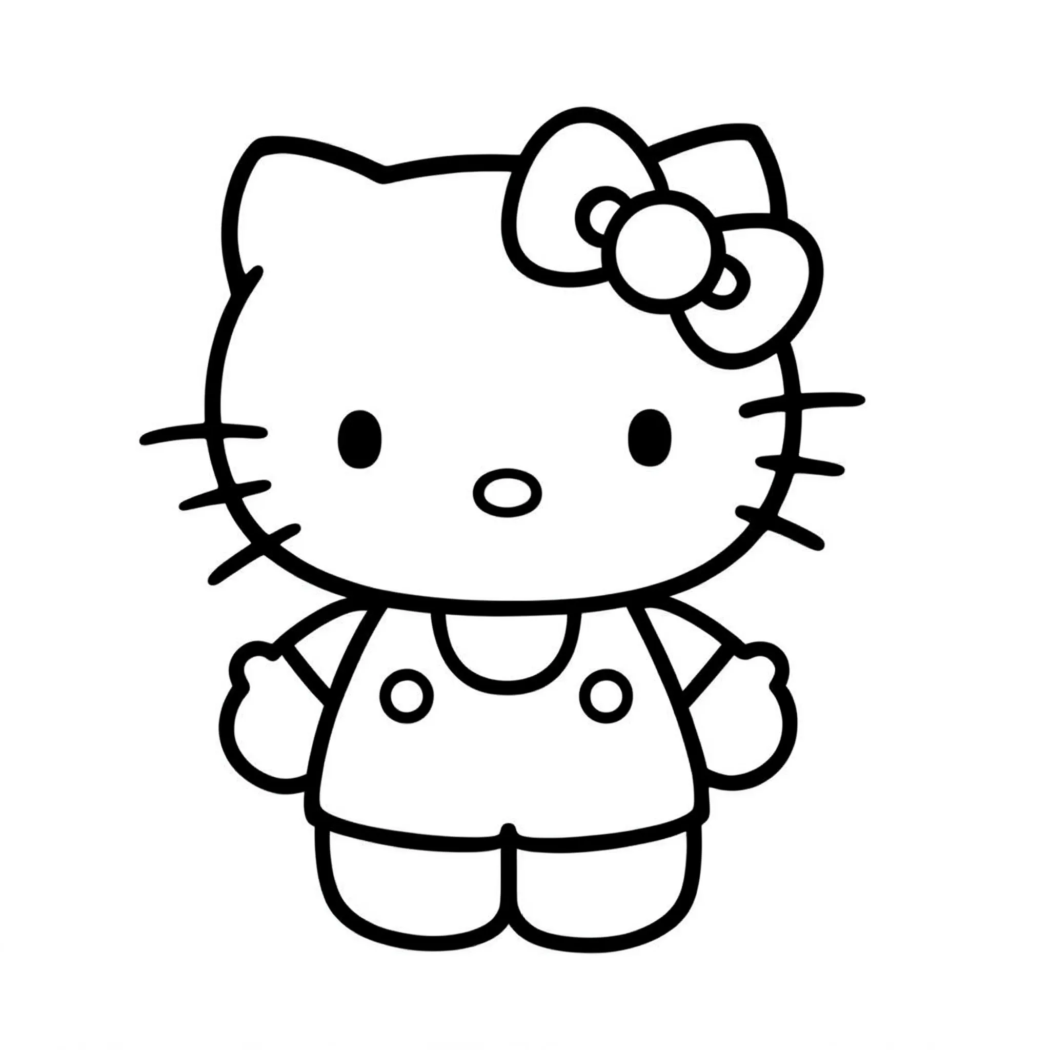 coloriage Hello Kitty avec un nœud simple à imprimer pour enfant de 8 ans