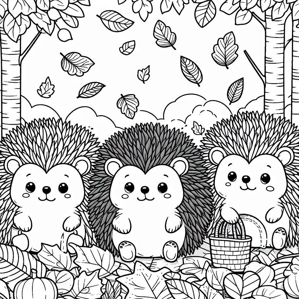 coloriage Hérisson pour enfants a imprimer gratuit 2