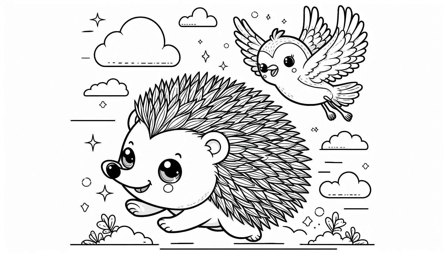 coloriage Hérisson pour enfant a imprimer gratuit 1